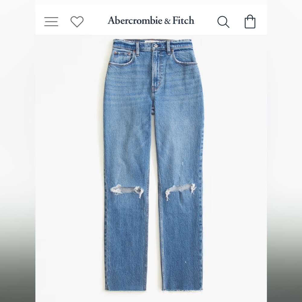NWT Abercrombie and Fitch 90s ultra high rise straight jean.